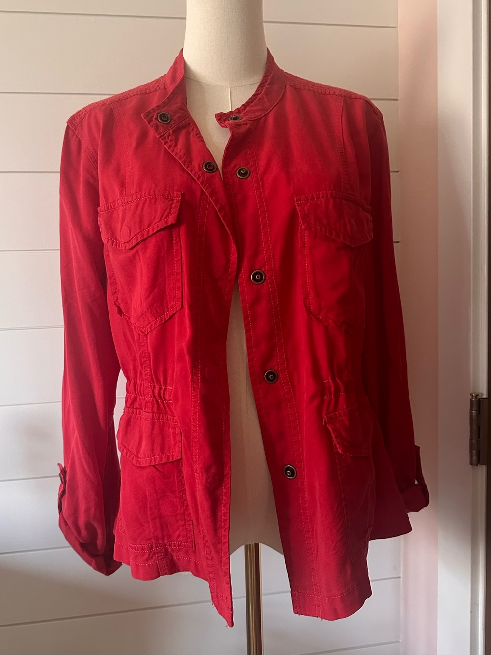 NEW Sanctuary Red Utility Jacket with Snap Front - Picture 8 of 8